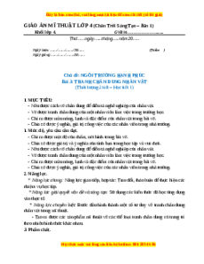 Giáo án Chủ đề Ngôi trường hạnh phúc Bài 3 Mĩ thuật 4 Chân trời sáng tạo: Tranh chân dung nhân vật