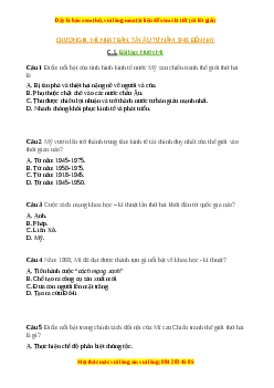 Trắc nghiệm Bài 8 Lịch sử 9: Các nước Mĩ La – tinh