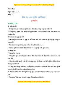 Giáo án Em làm được những gì Toán 2 Chân trời sáng tạo