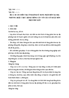 Giáo án chuyên đề Bài 3: Dự án Điều tra tình hình sử dụng phân bón tại địa phương Sinh học 11 Kết nối tri thức