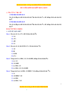 Chuyên đề Dấu hiệu chia hết cho 3, cho 9 Toán 6 Cánh diều