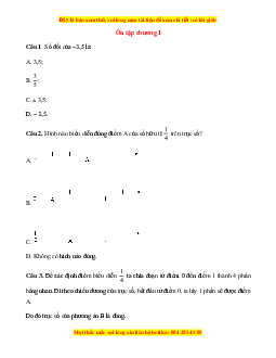 Trắc nghiệm Bài tập cuối chương 1 Toán 7 Cánh diều