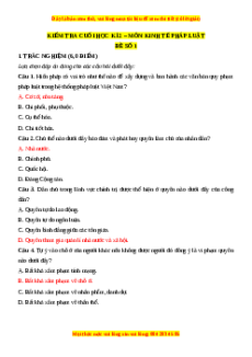 Đề thi cuối kì 2 Kinh tế pháp luật 10 Cánh diều (Đề 1)