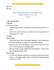 Giáo án Bài 8 Lịch sử 8 Cánh diều (2024): Kinh tế, văn hóa và tôn giáo Đại Việt trong các thế kỉ XVI - XVIII
