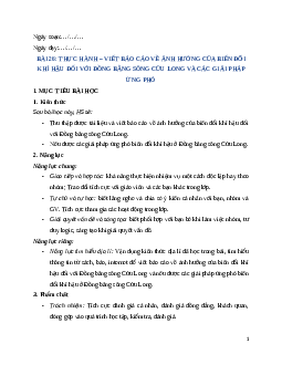 Giáo án Bài 26 Địa lí 12 Cánh diều: Thực hành