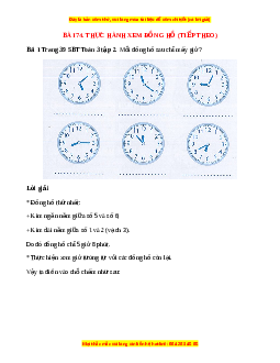 VBT Toán lớp 3 Bài 74 (Cánh diều): Thực hành xem đồng hồ (tiếp theo)