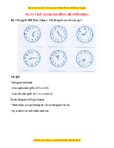 VBT Toán lớp 3 Bài 74 (Cánh diều): Thực hành xem đồng hồ (tiếp theo)