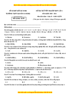 Đề thi thử Hóa Học trường Chuyên Gia Định lần 1 năm 2021