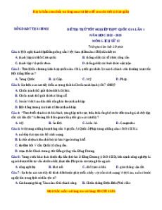 Đề thi thử Lịch sử Sở Thái Bình 1 năm 2023