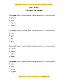 Bộ trắc nghiệm Tiếng Anh 7 Global Success có đáp án