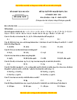 Đề thi thử Hóa Học Sở Thái Nguyên lần 2 năm 2021