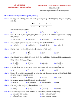 Bộ 6 đề thi cuối kì 1 Toán 10 Hà Nội có đáp án