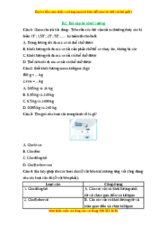 Trắc nghiệm Đo khối lương KHTN 6 Chân trời sáng tạo