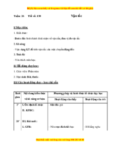 Giáo án Bài 130 Toán lớp 5: Vận tốc