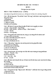 Bộ 7 đề thi cuối kì 2 Tin học 8 Kết nối tri thức có đáp án