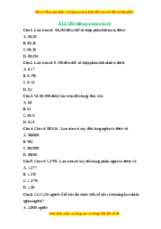 Trắc nghiệm Ước lượng và làm tròn số Toán 6 Cánh diều