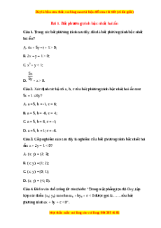 Trắc nghiệm Bất phương trình bậc nhất hai ẩn Toán 10 Chân trời sáng tạo