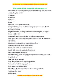 Trắc nghiệm Bài 11 Địa lí 6 Cánh diều: Các dạng địa hình chính. Khoáng sản