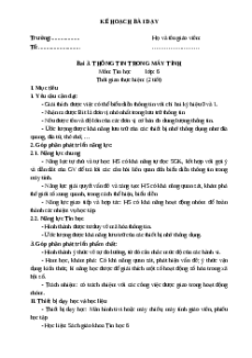 Giáo án Tin học 6 Bài 3 (Kết nối tri thức): Thông tin trong máy tính