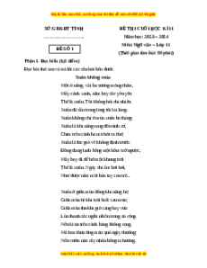 Đề thi cuối kì 2 Ngữ văn 11 Chân trời sáng tạo (Đề 1)