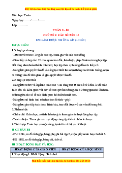 Giáo án Em làm được những gì? Toán lớp 1 Chân trời sáng tạo