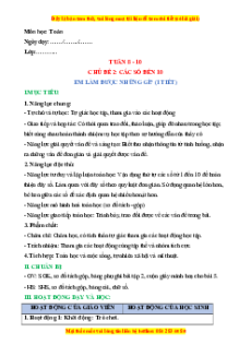 Giáo án Em làm được những gì? Toán lớp 1 Chân trời sáng tạo