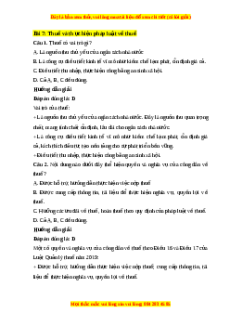 Trắc nghiệm KTPL 10 Bài 7 Chân trời sáng tạo: Thuế và thực hiện pháp luật về thuế
