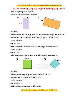 Giải Sgk Toán lớp 3 Bài 37: Diện tích hình chữ nhật, diện tích hình vuông (Cánh diều)