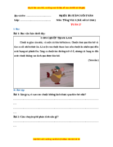 Bài tập cuối tuần Tiếng việt lớp 1 Tuần 27 Kết nối tri thức (có lời giải)