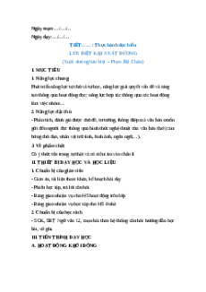 Giáo án Lưu biệt khi xuất dương Ngữ Văn 12 Cánh diều