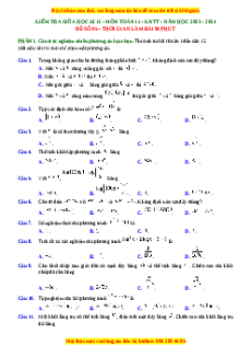 Đề thi giữa kì 2 Toán 11 Kết nối tri thức (theo cấu trúc đề minh họa 2025) Đề 5