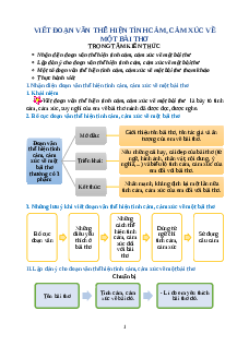 Chuyên đề Viết đoạn văn thể hiện tình cảm, cảm xúc về một bài thơ lớp 5
