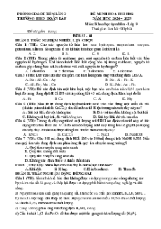 Bộ 8 Đề thi HSG Hóa học 9 năm 2025 (có lời giải)
