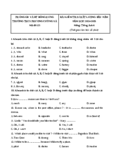 Đề KSCL Tiếng Anh 6 trường THCS Phương Cường Xá 2024-2025