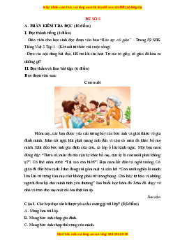 Đề thi giữa kì 1 Tiếng Việt lớp 3 Kết nối tri thức (đề 5)