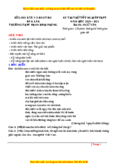 Đề thi thử Ngữ Văn trường Phan Đình Phùng năm 2021
