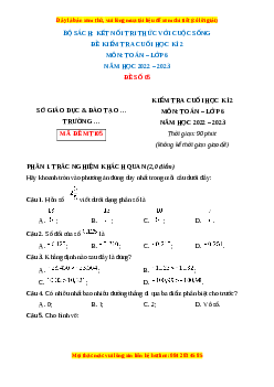 Đề thi cuối kì 2 Toán 6 Kết nối tri thức (Đề 5)