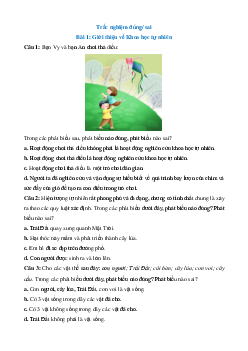 Trắc nghiệm KHTN 6 Cánh diều (có đúng sai, trả lời ngắn)