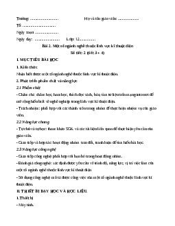 Giáo án Bài 2: Một số ngành nghề thuộc lĩnh vực kĩ thuật điện (2024) Công nghệ Điện - Điện tử 12 Cánh diều