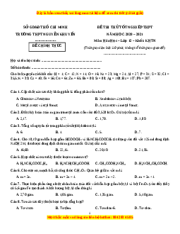 Đề thi thử Hóa Học trường Nguyễn Khuyến năm 2021
