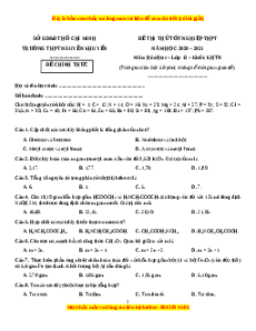 Đề thi thử Hóa Học trường Nguyễn Khuyến năm 2021