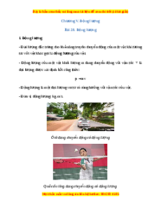 Lý thuyết Vật lý 10 Kết nối tri thức Bài 28: Động lượng