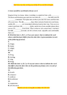 Đề thi cuối kì 1 Tiếng Anh 10 Global success (Đề 2 kèm file nghe)