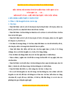 Đề cương ôn tập cuối kì 2 Ngữ văn 6 Kết nối tri thức