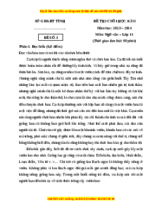 Đề thi cuối kì 2 Ngữ văn 11 Kết nối tri thức (Đề 3)