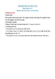 Bộ 6 đề thi giữa kì 2 Hóa học 12 Kết nối tri thức có đáp án