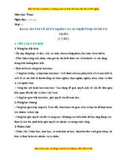 Giáo án Ôn tập về số tự nhiên và các phép tính số tự nhiên Toán lớp 4 Cánh diều