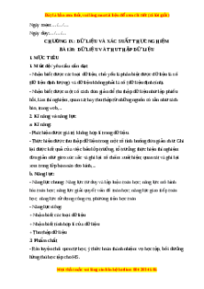 Giáo án Dữ liệu và thu nhập dữ liệu Toán 6 Kết nối tri thức