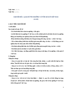 Giáo án chuyên đề Lịch sử 12 Kết nối tri thức