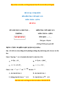 Đề thi cuối kì 1 Toán 6 Cánh diều (Đề 2)